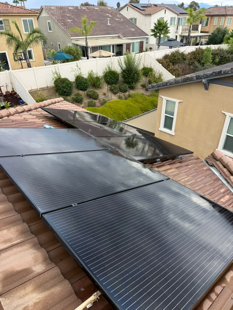 Solar panels after professional cleaning